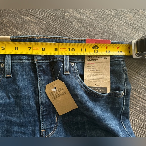 Levi's 721 High Rise Skinny Jeans Womens 29 X 30 Medium Blue Denim Distressed 8 - Picture 8 of 8